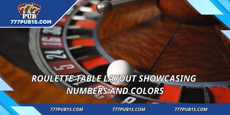Roulette table layout showcasing numbers and colors