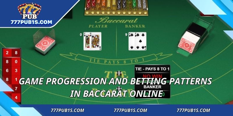 Game progression and betting patterns in baccarat online